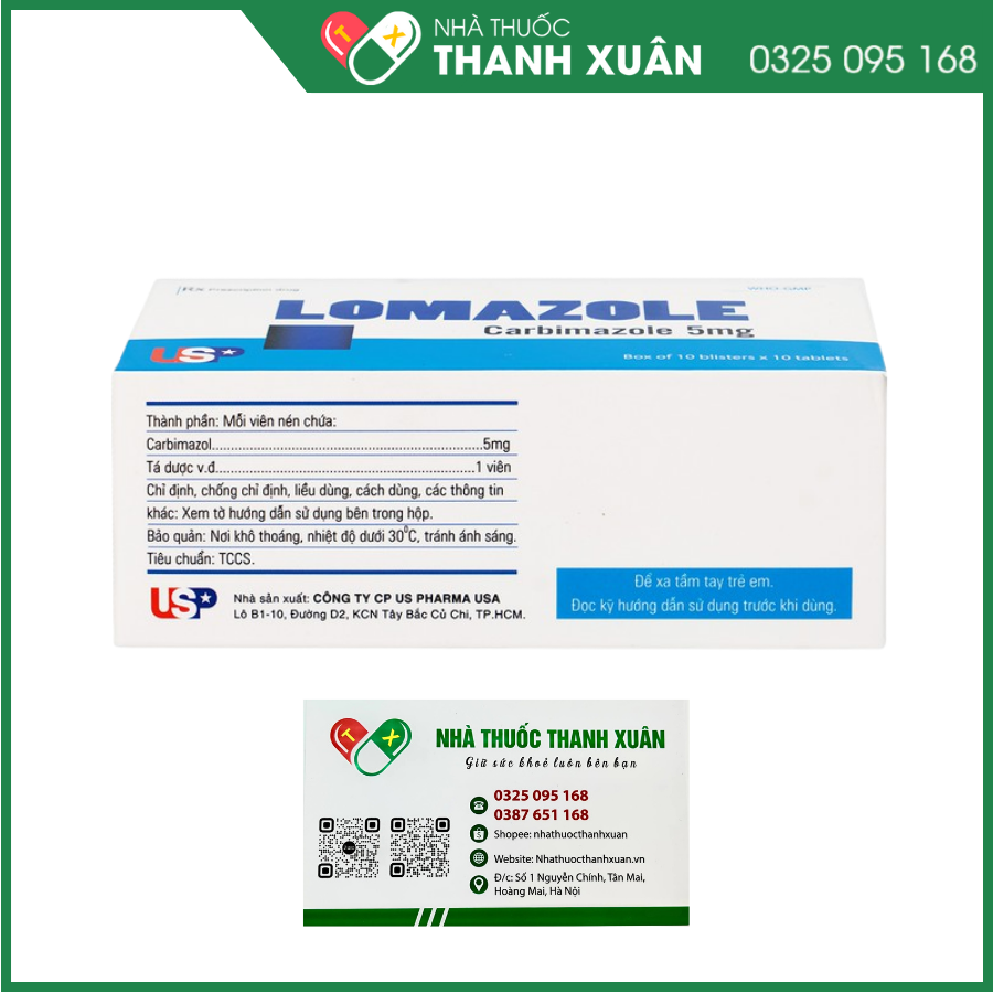 Thuốc Lomazole 5mg trị cường giáp, xạ trị iod